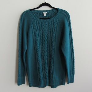 L.L. Bean women’s double L sweater tunic in turquoise